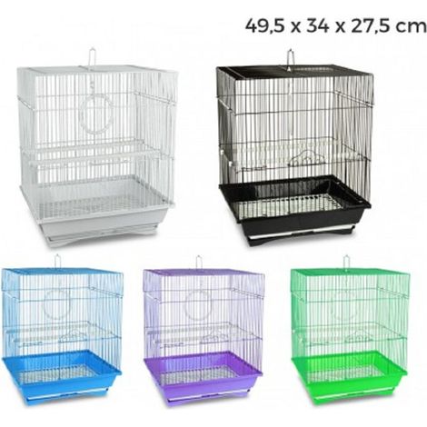 Trade Shop - KANDY KLEINER VOGELKÄFIG 49,5 X 34 X 27,5 CM ZWEI FUTTERSTELLEN - (1/5)