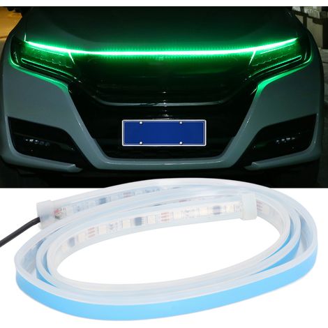 Bande lumineuse LED flexible étanche de 1,5 mètre pour automobile, éclairage d'ambiance de capot sept couleurs, version avec télécommande RGB (livrée avec batterie intégrée). (1/5)