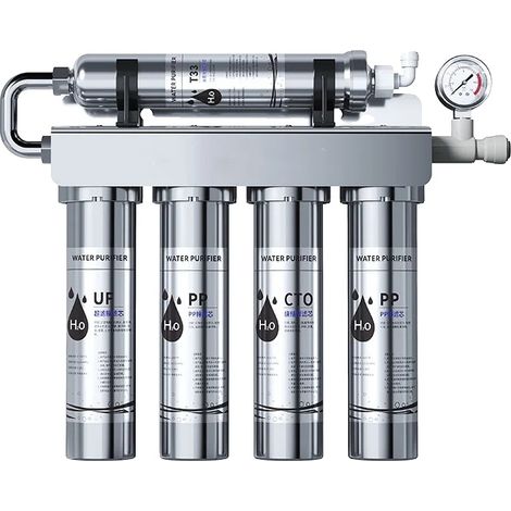 Purificateur d'eau, filtration en 5 étapes, installation sous évier, certifié CE, design compact, s'adapte aux robinets de cuisine standard (1/5)