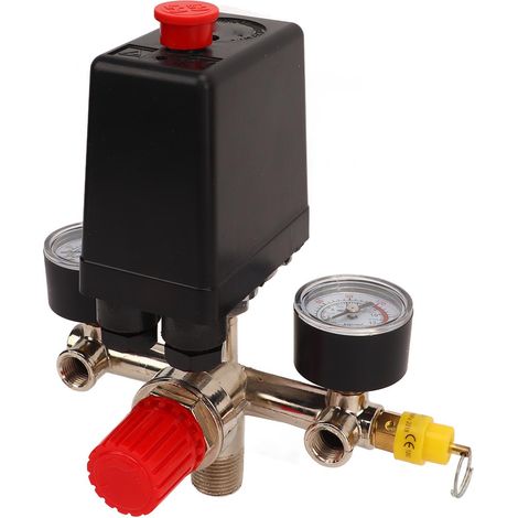 Pressostat de compresseur d'air, régulateur de pression, manomètres, vanne de régulation automatique, 0-12 bar, 0-180 psi (1/5)