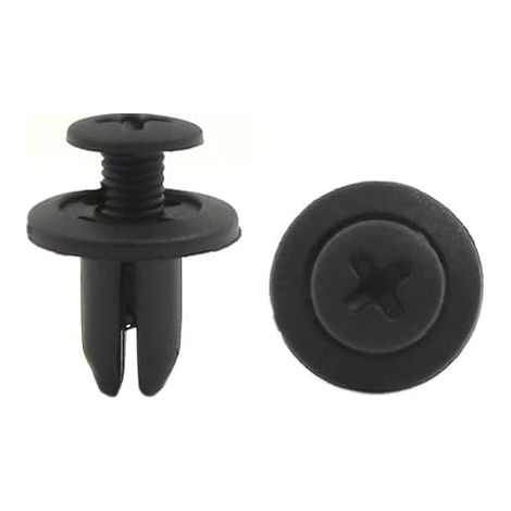 Rivet en Plastique bouton-poussoir porte fixation garde-boue Bouclier Agrafe Trou 7mm noir (1/3)