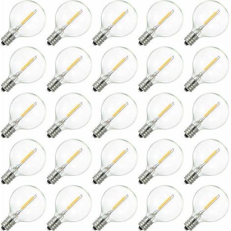 Lampadina LED Ulisem G40 a globo, AC230V, attacco E12, IP44 resistente all'acqua, luce bianca calda, ideale per decorazioni domestiche, feste e matrimoni.