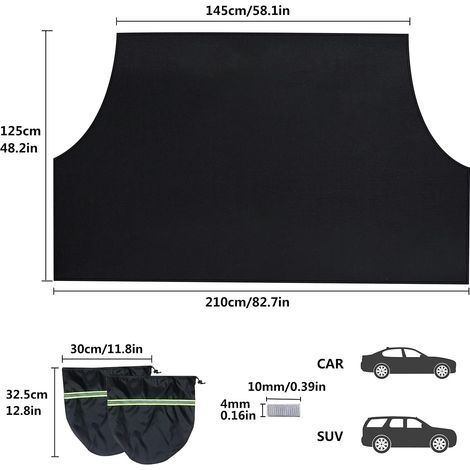 Windschutzscheibenabdeckung, magnetische Frontscheibenabdeckung, Windschutzscheibenplane, faltbarer Sonnenschutz für die Windschutzscheibe, universell für Autos, Schutz vor Schnee, Eis, Frost, Sonne, (1/4)