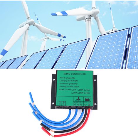 Wasserdichter PWM-Windgenerator-Controller aus Aluminiumlegierung mit LEDs, 48 V, 600 W, 15 A (1/5)