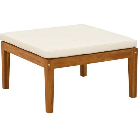 Un repose-pieds de jardin rembourré en bois d'acacia massif. (1/5)