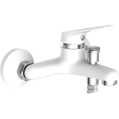 EISL SPEED NI023SCR-W, rubinetto vasca da bagno, miscelatore vasca da bagno, rubinetto doccia miscelatore, per la vasca da bagno, cromo/bianco (1/5)