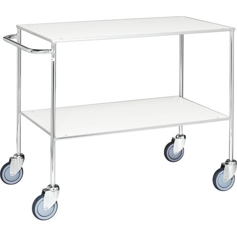 Kongamek Tischwagen voll verschweisst mit verzinktem Rahmen 1000x580x850mm in weiss mit Bremse