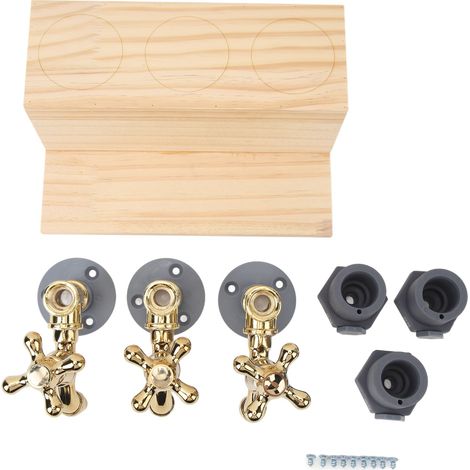 Distributeur de spiritueux en bois, distributeur de whisky 3 bouteilles, robinet en alliage, accessoire de bar pour boissons et fêtes. (1/5)