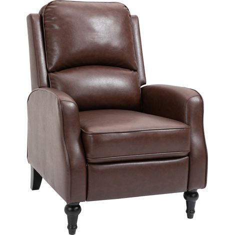 Sillón reclinable manual de cuero con ajuste de 90° y 150°. (1/5)