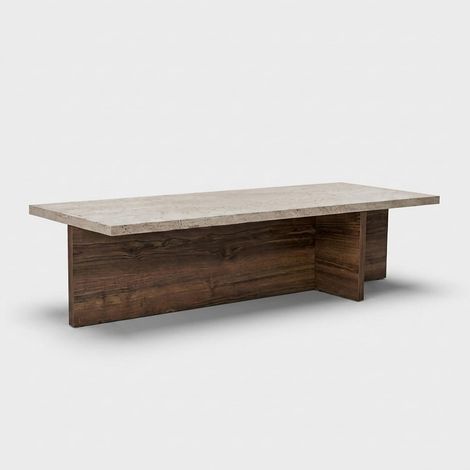 Moderner Couchtisch in Marmor- und Holzoptik Harbor (1/5)