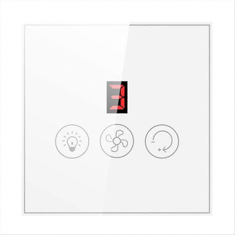 Contrôleur intelligent Tuya, prise UE, pour ventilateur de plafond et lampe, contrôle à distance via application mobile, compatible avec Home (blanc). (1/5)