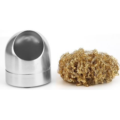 Nettoyeur de pointe de pistolet à souder, boule de fil, support de nettoyage de fer à souder, support de Base argenté (1/5)