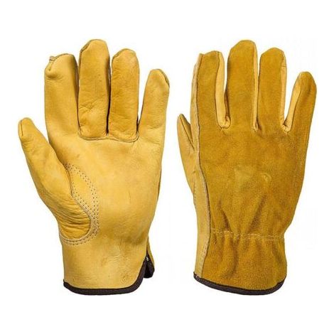 Filiyano-Gants de jardinage résistants aux épines pour hommes et femmes, gants de travail en cuir jaune, gants de jardinage longs, XL (1/5)