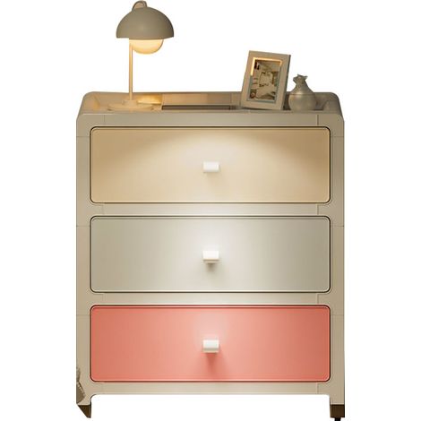 Armoire de rangement en polypropylène, couleur pâte, grande capacité, meuble à tiroirs à plusieurs niveaux avec 3 compartiments pour chambre et bureau (1/5)