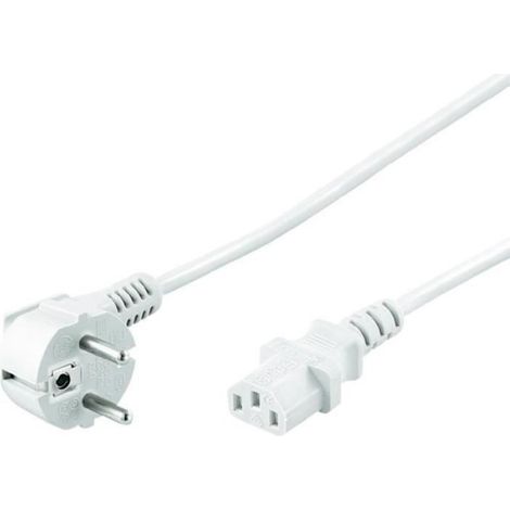 Câble De Raccordement - 2,50 M - Prise Mâle Avec Contact De Protection - Pour Appareils Réfrigérants - Blanc (1/3)
