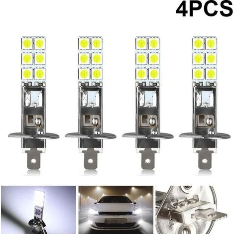 4 pièces Ampoule H1 LED 12V 6000K Blanc 12W LED Feux antibrouillard de voiture, 62 x 11 cm (1/5)
