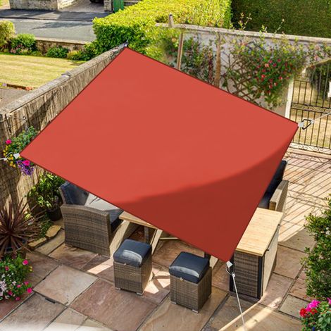 Terracotta Sun Shade Sail Garden Patio Sunscreen Awning Canopy 98% UV Block Outdoor Square 2x2m (1/5)