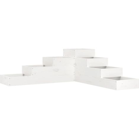 Maison Exclusive - Pflanzentreppe 4 Stufen 106x104,5x36 cm Weiß M