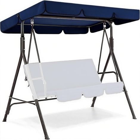 Toldo de repuesto para columpio de patio 2 y 3, cubierta impermeable para columpio de porche, cubierta impermeable con protección UV para patio, jardín y exteriores, azul, 56x47x7 pulgadas (1/5)
