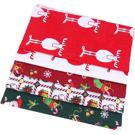 Tissu patchwork matelassé coton Noël pour couture robes chemises DIY (1/5)