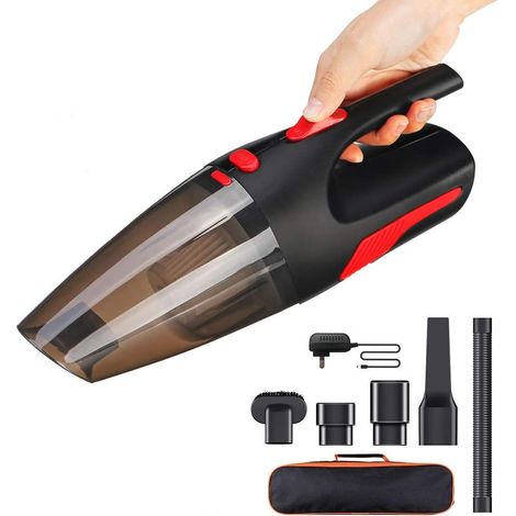Aspirateur à Main sans Fil,Aspirateur Voiture Rechargeable 5000PA HEPA Cyclonique Puissante 120W Batterie Lithium 2200mAh Nettoyage Humide Sec (1/5)