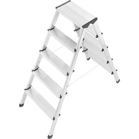 Hailo - Escalera de aluminio 2x5 Altura de trabajo 2,63m Carga máxima 150Kg - Hailo D60