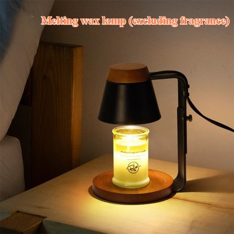 Réglable en hauteur, minuterie, gradation, lampe à cire fondante, lampe de table bougie parfumée rétro ambiance chambre, lampe halogène GU10 35W (1/5)