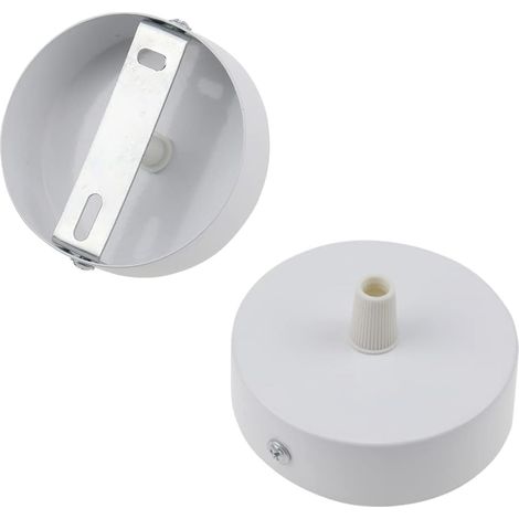 2 Pack 80mm Canopy Light Accessoire - Rosace de plafond, fixation pavillon, luminaire cable suspension, moulure plafond et cache ampoule inclus (1/5)
