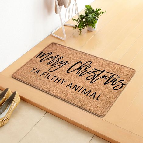 Tapis De Porte - Tapis De Noël - Rectangulaire - 40 X 60 Cm - Polyester - Antidérapant - Pour Entrée Extérieure Intérieure - 1 Pièce (1/5)