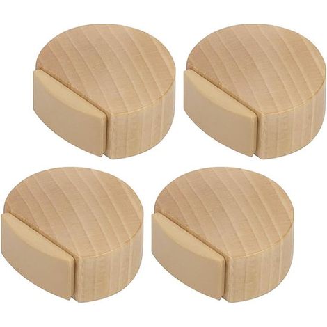Cuatro topes de puerta, no requieren perforación (roble natural), para proteger paredes y muebles, topes de puerta para suelos de madera, topes de puerta.