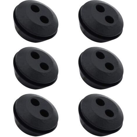 Lot de 6 Bouchon de Tuyau de Carburant Joint de Réservoir Caoutchouc 2 Trous Passe durite passe Durite Reservoir Debroussailleuse Accessoires (1/4)