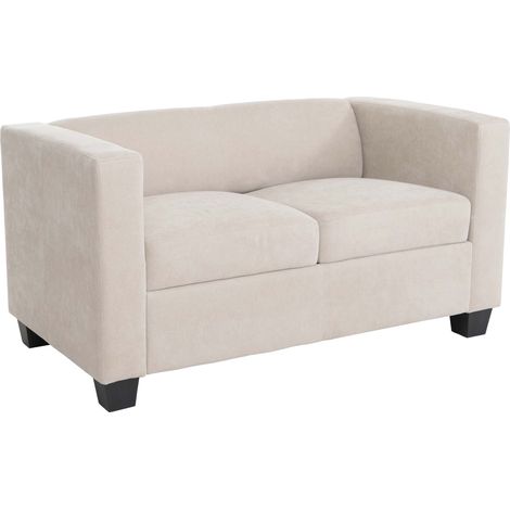 2er Sofa Lille, Couch Loungesofa 2-Sitzer, Nosagfederung Stoff/Textil Chenille (260g/m²) 136cm beige (1/5)