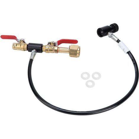 Adattatore per ricarica di CO2 per distributori di acqua frizzante – compatibile con SodaStream, 61 cm, acciaio inox, 1 pezzo