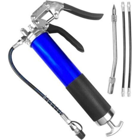 Lot de 4 Tubes, Pompe a Graisse Manuelle Cartouche, Pneumatique Pistolet Haute Pression Graisses, Grease Guns avec Poignée Pistole pour Véhicules Automobiles Lubrification, Costume Bleu. (1/5)