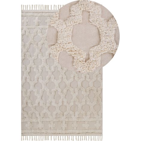 Teppich SULUOVA Beige 140 x 200 cm Baumwolle
