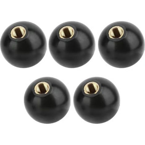 Boutons à bille filetés M10, filetage intérieur, poignée noire, en thermodurcissable, pour équipements et machines. (1/5)