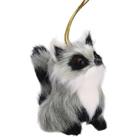 Kunstfell-Tierornament zum Aufhängen am Weihnachtsbaum, als Heimdekoration, für Rucksäcke, Partys, Eule B (1/4)