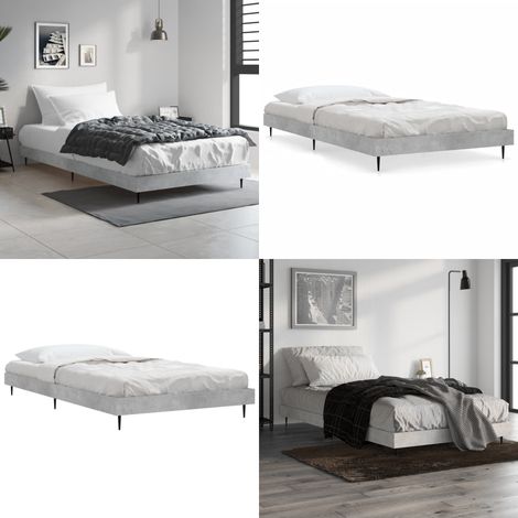 Estructura de cama madera de ingeniería gris hormigón 90x200cm - Estructura de cama - Cama de ingeniería