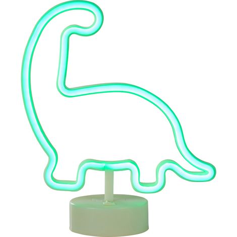 Litecraft Glow Dinosaur Neon Table Lamp Children's Lighting - Green (1/5)