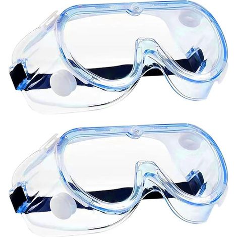 2 PCS Surlunettes de Sécurité, Lunette de Protection Travail, Lunettes de Protection AntiRayures AntiBuée Lunettes de Sécurité Transparentes Safety Glasses Surlunettes de Protection pour Laboratoire (1/5)
