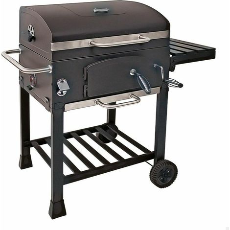 Aktive Grill tragbar silber mit Thermometer und Rädern