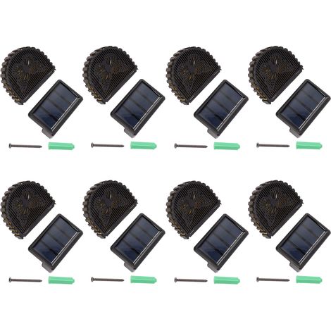 Ortviai Applique Murale Solaire Décorative pour Extérieur – 8 Pièces, LED Bicolore (Chaud/Coloré), Étanche IP44