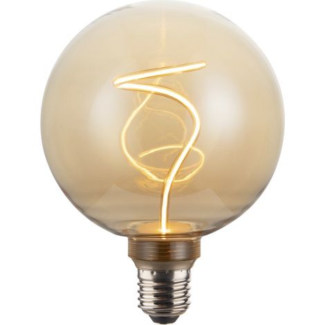 AMPOULE FILAMENT LED, E27, GLOBE G125, AMBRE, TRSP., BLC TRS CHD, RGL. HAMA