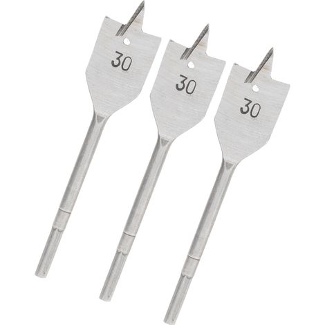 Jeu de 3 forets plats à bois en acier à haute teneur en carbone, 30 mm (1/5)