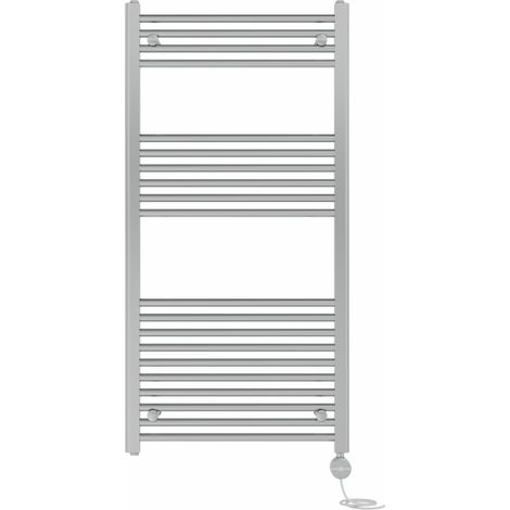 NRG Prefilled Thermostatic Electric Straight Heated Towel Rail Radiator 1200 X 600mm Chrome (1/5)