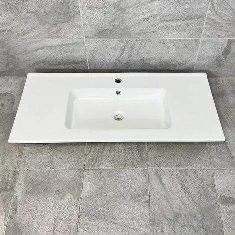 1010mm x 465mm Ceramic Bathroom Sink Vanity Basin Rectangular (1/2)