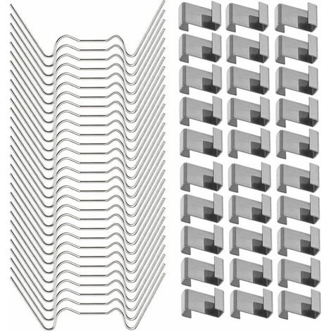 Clips de vitrage serre inoxydable Z et W – Lot de 100 pièces (50 Z + 50 W), résistants aux intempéries, fixation sécurisée pour verre (1/5)