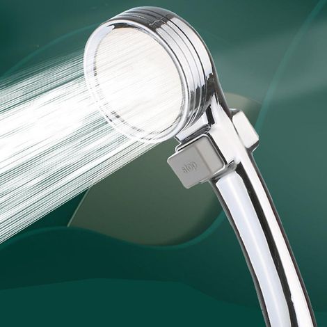 Universeller runder Hochdruck-Duschkopf mit Stopptaste und Wassersparfunktion – AquaForge