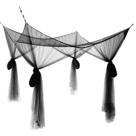 4 Corner Post Bed Canopy Mosquito Net Full Queen King Size Bedding(Black)