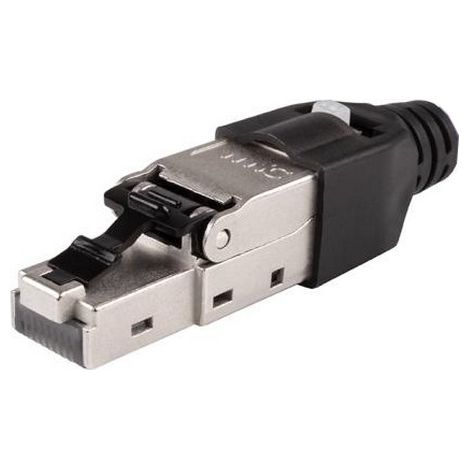 Bis-Electric – Connecteur RJ45 mâle Cat 6A – Adaptateur pour câble courant faible – Montage sans outils – En zamac